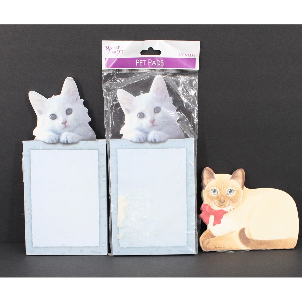 Martin Designs Cat Pet Pads and Current Inc Siamese Cat Notepad Set of 3 Vintage